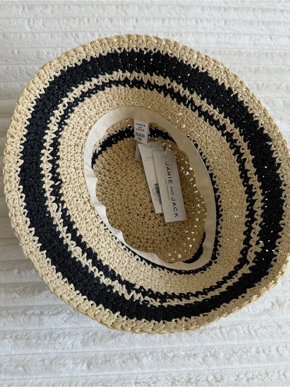 Janie and Jack | Striped Straw Bucket Hat